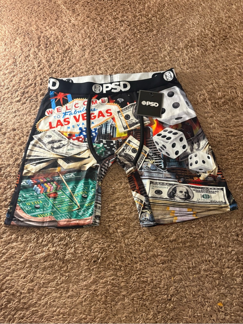 PSD Men’s Las Vegas Graphic Performance Shorts - Black, White, Green, Red